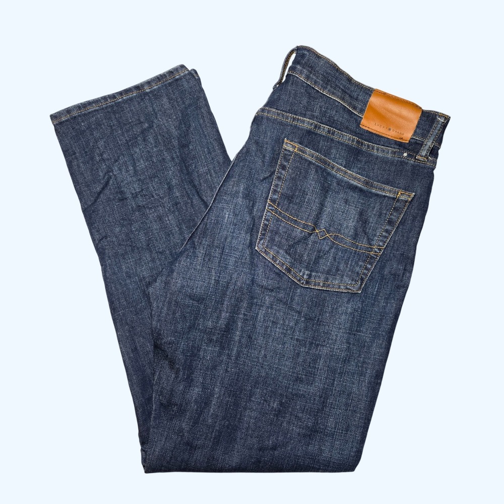 Lucky Brand 363 Vintage Straight Jeans Mens 36x32 Blue Denim Pants READ